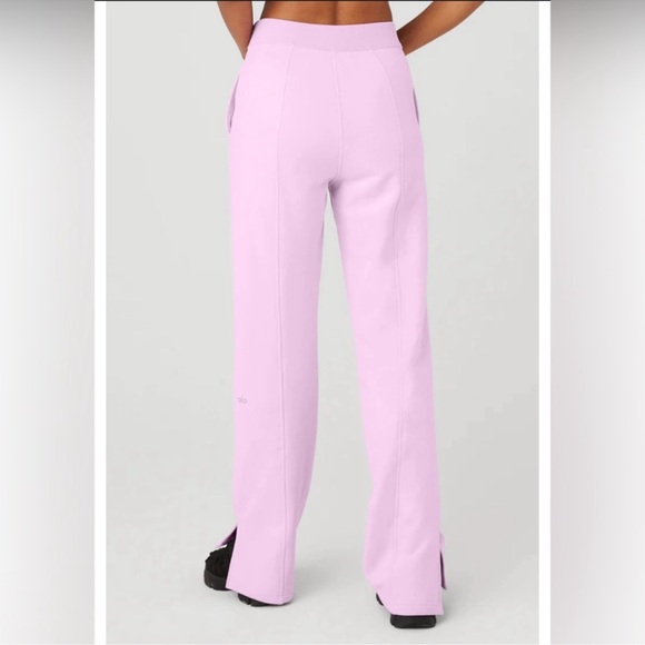 Alo Yoga Straight Leg Sweatpants In Sugarplum Pink - Picture 3 of 11